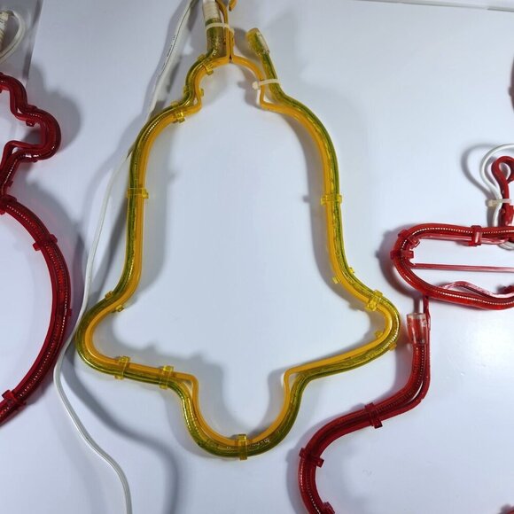 Christmas Rope Tube Lights Set of 4 Candy Cane Bell Snowman Christmas Stocking - Picture 8 of 16